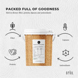 Organic Golden Flaxseed (800g) - Non-GMO Whole Seeds Rich in Omega-3 & Omega-6 Fatty Acids, High in Fibre - Close-Up Angle