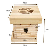 Mini Beehive Box 2 Tier Timber Decor Art Apiarist Gift Jewellery Trinkets Storage - Rear View