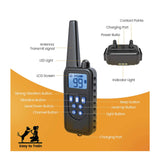 Dog Bark Collars - 3x 800m Range Recievers Vibration Sound Light Training Device - Top-Down View