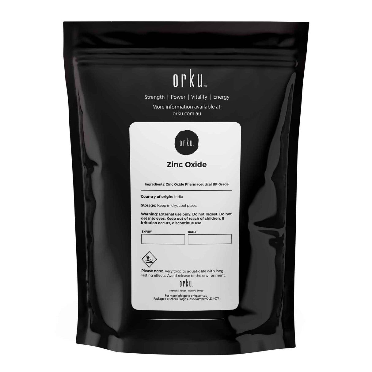 99.9% Pure Zinc Oxide Powder BP Grade - 100g Resealable Packaging