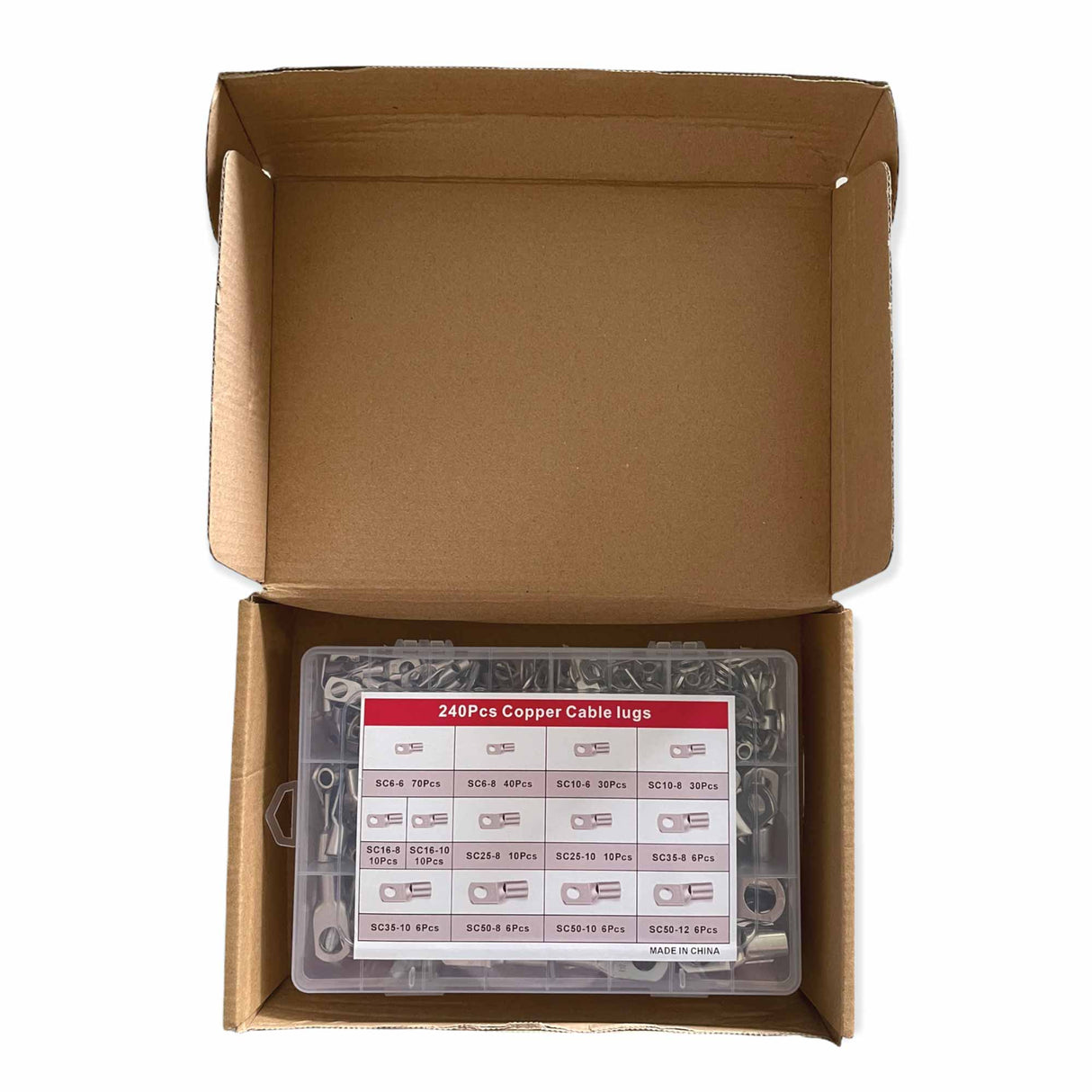 240-Piece Premium Copper Ring Terminal Connectors for Electrical Applications