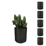 6 Pck 0.6 Gallon Fabric Flower Pots 2.4L Garden Planter Bags Black Felt Root Pouch