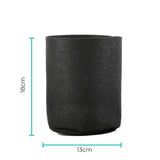 6 Pck 0.6 Gallon Fabric Flower Pots 2.4L Garden Planter Bags Black Felt Root Pouch - Front View