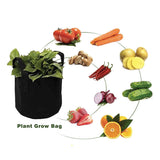 6 Pck 10 Gallon Fabric Flower Pots 38L Garden Planter Bags Black Felt Root Pouch - 45-Degree Angle