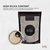 Orku 100g Fossil Shell Flour - Livestock Garden Pet Diatomaceous Earth - Top-Down View