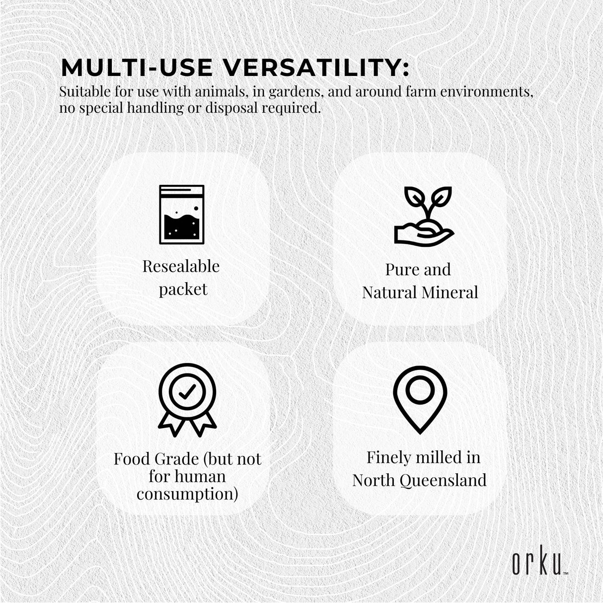 Orku 400g Fossil Shell Flour - Livestock Garden Pet Diatomaceous Earth