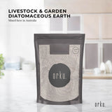 Orku 1Kg Fossil Shell Flour - Livestock Garden Pet Diatomaceous Earth - Front View