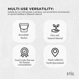 Orku 3Kg Fossil Shell Flour Tub - Livestock Garden Diatomaceous Earth - Close-Up Angle