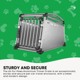 Aluminium Dog Travel Crate 63x68x88cm - Large Pet Car Transport Cage Kennel Box