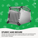 Aluminium Dog Travel Crate 63x68x88cm - Large Pet Car Transport Cage  Kennel Box - Side View