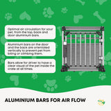Aluminium Dog Travel Crate 63x68x88cm - Large Pet Car Transport Cage  Kennel Box - Rear View