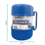 3 In 1 Pet Travel Food Water Bowl Set Dog Cat Portable Feeding Carry Container - Side View