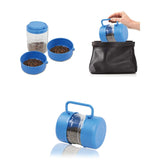 3 In 1 Pet Travel Food Water Bowl Set Dog Cat Portable Feeding Carry Container - Close-Up Angle