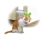 Cat Corner Groomer With Catnip - Wall Mounted Pet Self Comb Massager Brush - Side View