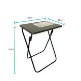 Metal MDF Folding Table Foldable Laptop PC Collapsible Study Desk 48cm x 38cm - Front View