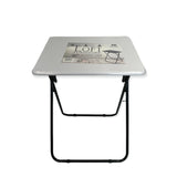 Metal MDF Folding Table Foldable Laptop PC Collapsible Study Desk 48cm x 38cm - Top-Down View