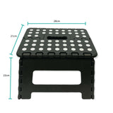 Folding Step Stool 22cm Portable Plastic Collapsible Fold Up Chair Random Colour - 45-Degree Angle