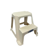 Large Two Step Stool 41cm White Plastic Foot Stairs Step Ladder - Side View