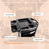 5 Drawer Hairdressing Trolley Black 90x30x36cm Hair Salon Beauty Rolling Cart - Top-Down View