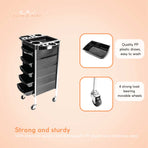 Ellie & Ruby Hairdressing Trolley 5 Drawer Hair Salon Beauty Rolling Cart