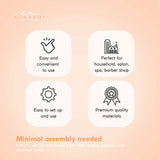 5 Drawer Hairdressing Trolley Black 90x30x36cm Hair Salon Beauty Rolling Cart - Close-Up Angle