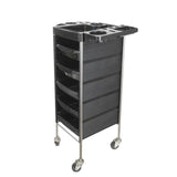 5 Drawer Hairdressing Trolley Black 90x30x36cm Hair Salon Beauty Rolling Cart - Extra Image