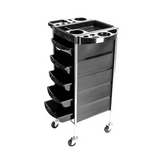 5 Drawer Hairdressing Trolley Black 90x30x36cm Hair Salon Beauty Rolling Cart - Extra Image