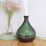 Ultrasonic Essential Oil Diffuser with Remote Control - 400ml Dark Wood Humidifier - Top-Down View