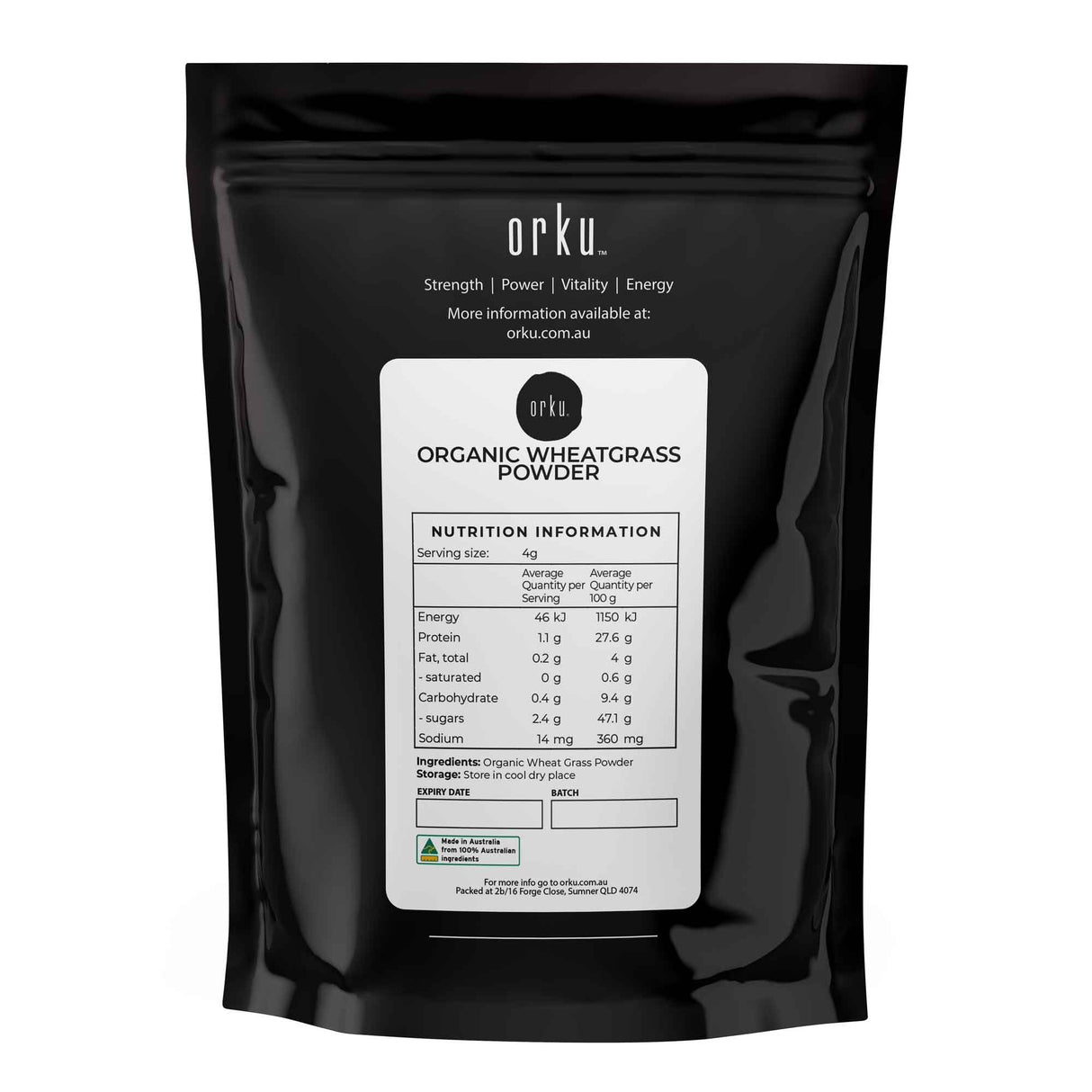 100g Organic Wheatgrass Powder - 100% Pure Wheat Grass Leaf Superfood