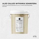 600g Organic Ashwagandha Root Powder Tub Withania Somnifera Herb Supplement - Side View