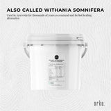 2.5Kg Organic Ashwagandha Powder Tub Withania Somnifera Root Herb Supplement - Side View