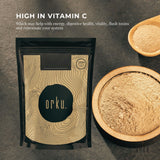 400g Organic Amla Powder Indian Gooseberry Emblica Officinalis Fruit Supplement - Close-Up Angle