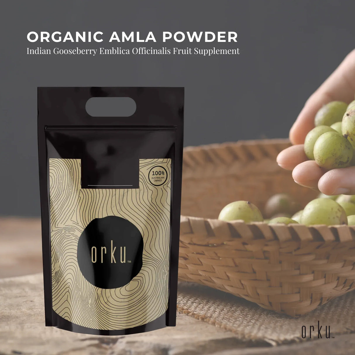 Orku 10Kg Organic Amla Powder - Indian Gooseberry Amalaki Fruit Powder