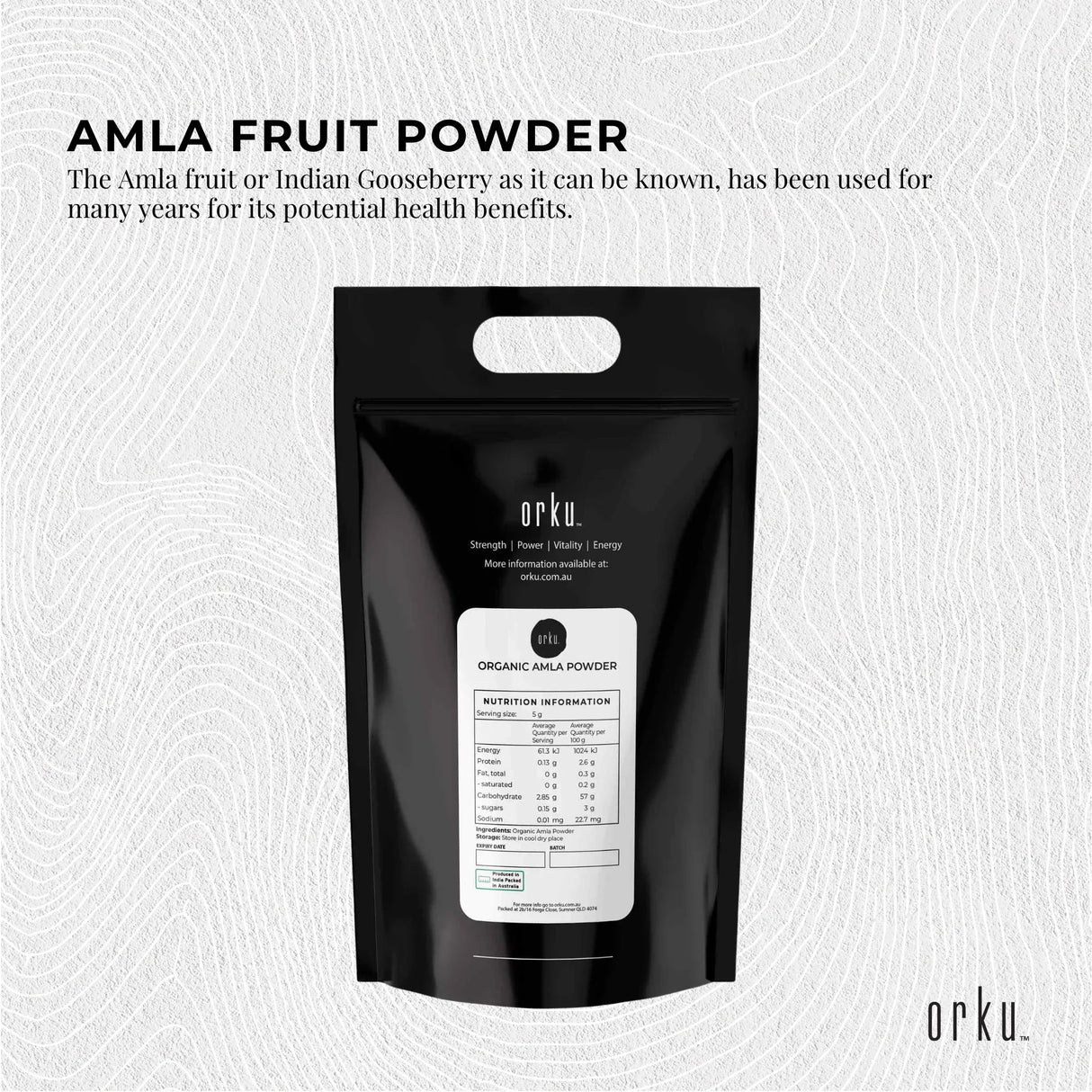 Orku 10Kg Organic Amla Powder - Indian Gooseberry Amalaki Fruit Powder