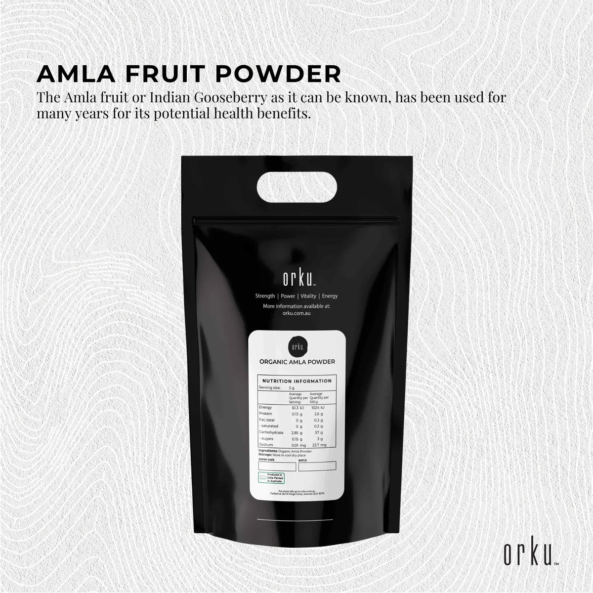 Orku 20Kg Organic Amla Powder - Indian Gooseberry Amalaki Fruit Powder