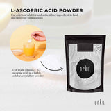 Orku 100g Vitamin C Powder Pure L-Ascorbic Acid - USP Grade Non-GMO - Top-Down View