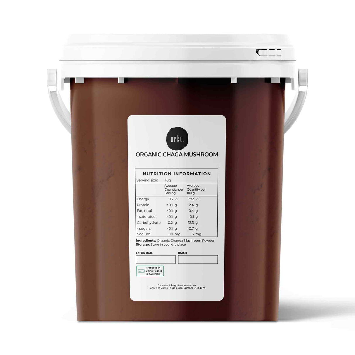 300g Organic Chaga Mushroom Powder in Resealable Tub - Nutritional Supplement Inonotus Obliquus