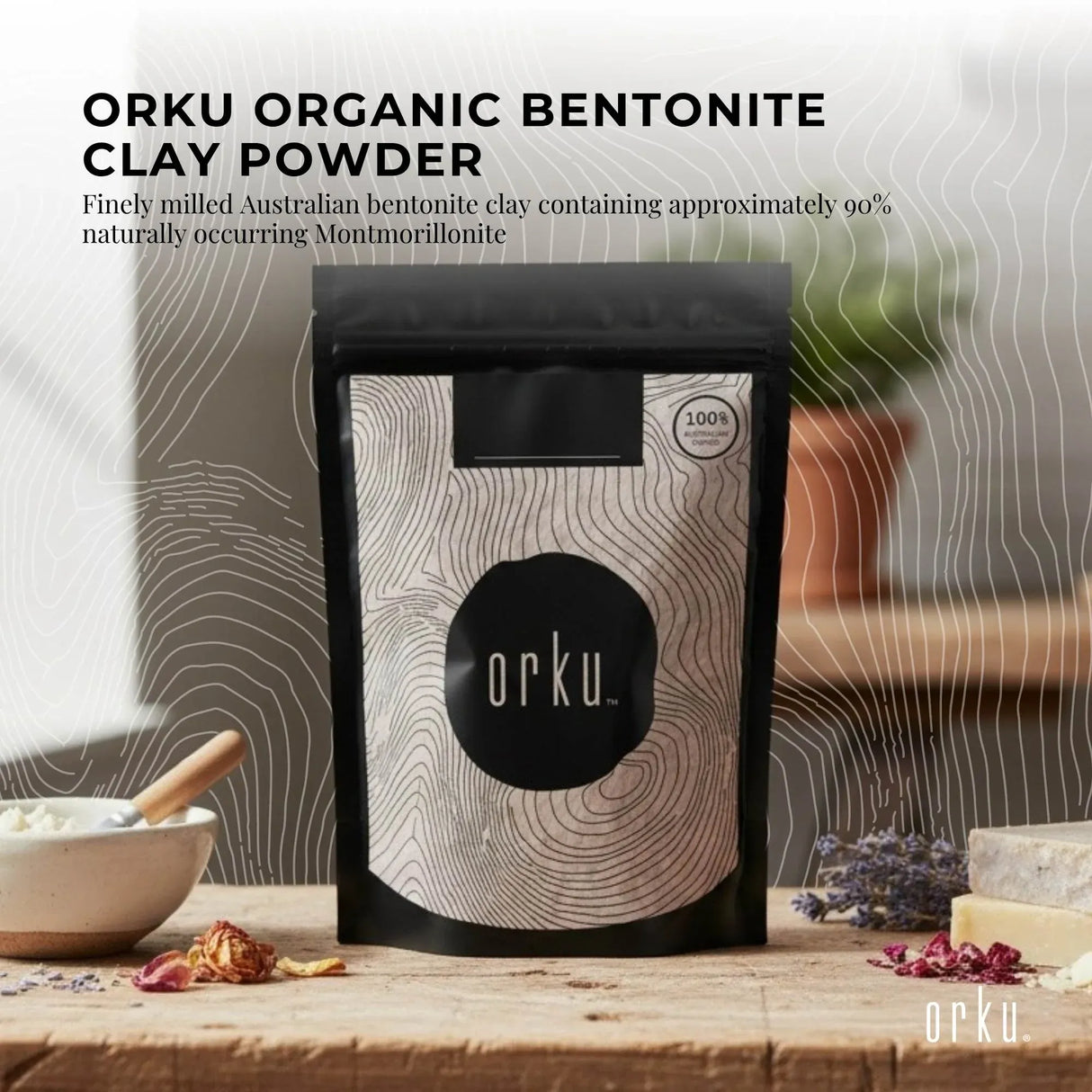 400g Organic Sodium Bentonite Clay Powder - Cosmetic Montmorillonite