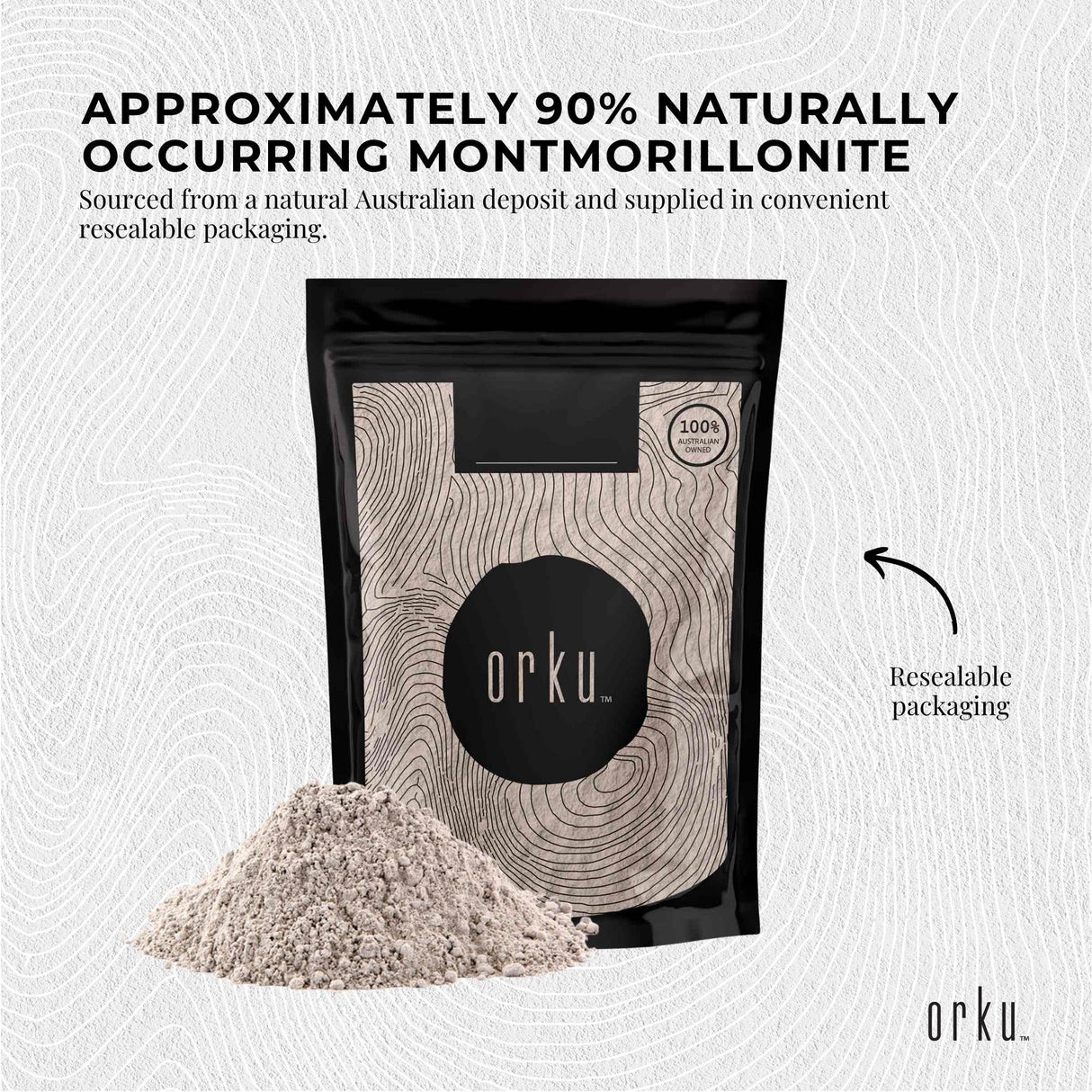 400g Organic Sodium Bentonite Clay Powder - Cosmetic Montmorillonite