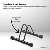 Social Hike Single Bike Rack Stand - Floor or Wall Adjustable Width Bicycle Holder - Top-Down View
