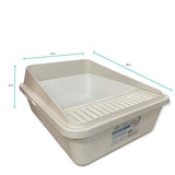 High Back Cat Litter Tray Large - Pet Fresh Clean Kitten Toilet Box - Side View