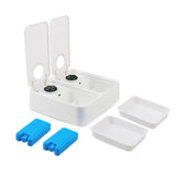 2x300ml Pet Double Timed Feeder - Dog Cat Puppy Kitten Mealtime Food Station - Front View