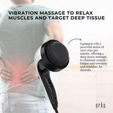 Orku Handheld Body Massager 4 Heads Adjustable Speed 28W Black - Side View
