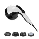 Handheld Vibration Massager Black - 4 Interchangeable Heads Adjustable Speed - Front View