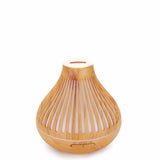 Remote-Controlled Ultrasonic Essential Oil Diffuser with 500ml Capacity - Elegant Wood Grain Design - 45-Degree Angle