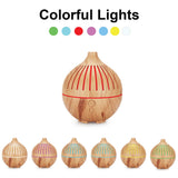 Wooden Grain 180ml Essential Oil Ultrasonic Diffuser with LED Light and Humidifier Function - Side View