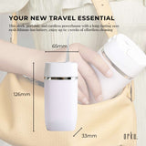 Mini Water Flosser Rechargeable Cordless Cleaner - Travel Oral Irrigator White - Top-Down View