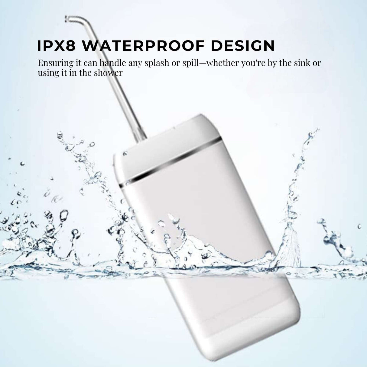 Mini Water Flosser Rechargeable Cordless Cleaner - Travel Oral Irrigator White