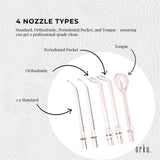 Teeth Water Flosser Rechargeable Cordless Cleaner - Travel Oral Irrigator White - Rear View