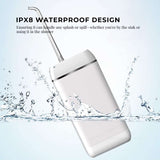 Teeth Water Flosser Rechargeable Cordless Cleaner - Travel Oral Irrigator White - Low Angle